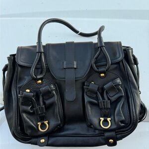 Salvatore Ferragamo Gancini Fringe Leather Shoulder Bag